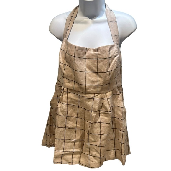 Rumer Quinn Linen Playsuit Halter Romper Natural Large New with Tag - Picture 5 of 16